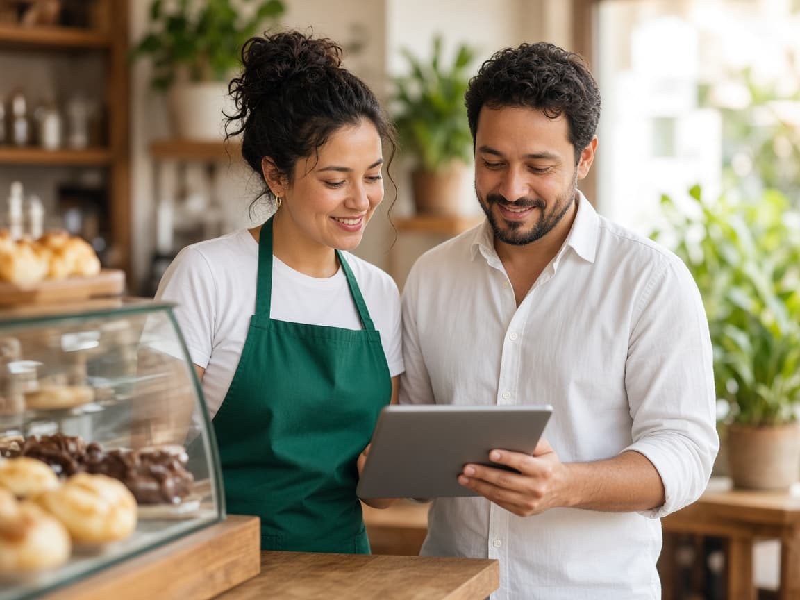 Dois empreendedores conversando em um café